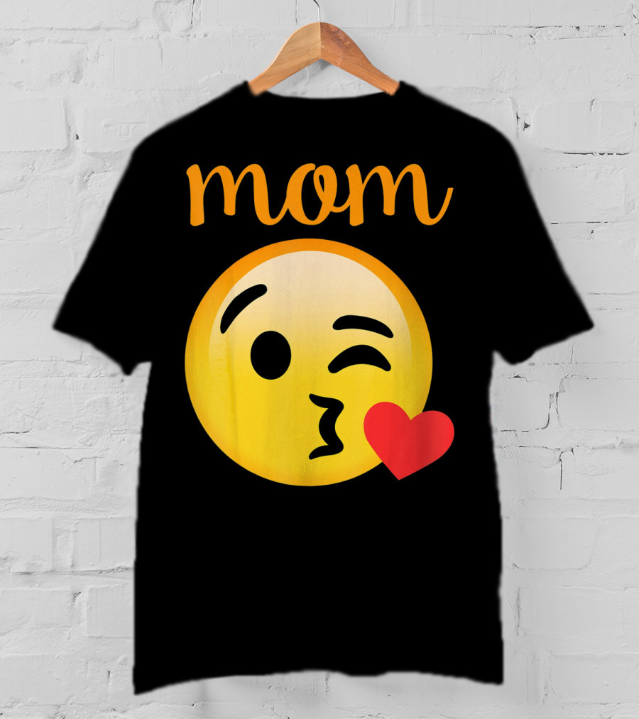 Mom Kissing Emoji Heart Kiss Emoji T-Shirt