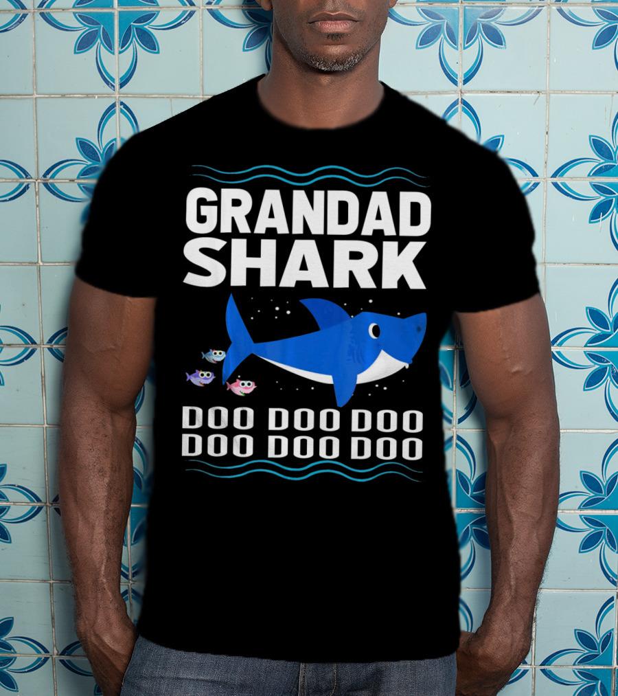 Grandad Shark Doo Doo Doo Doo Doo Doo Funny Baby T-Shirt