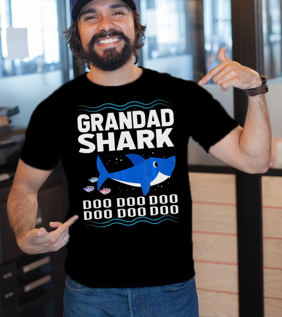 Grandad Shark Doo Doo Doo Doo Doo Doo Funny Baby T-Shirt