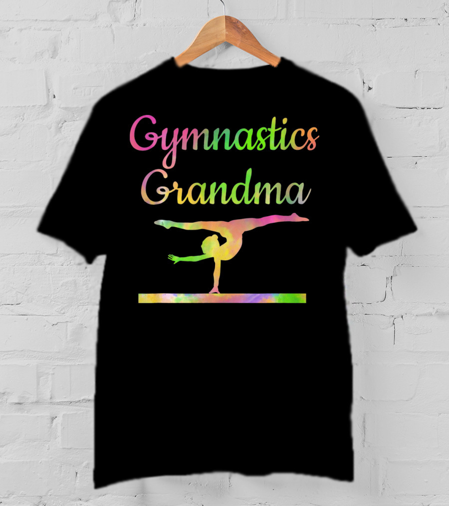 Colorful Gymnastics Grandma On Balance Beam T-Shirt