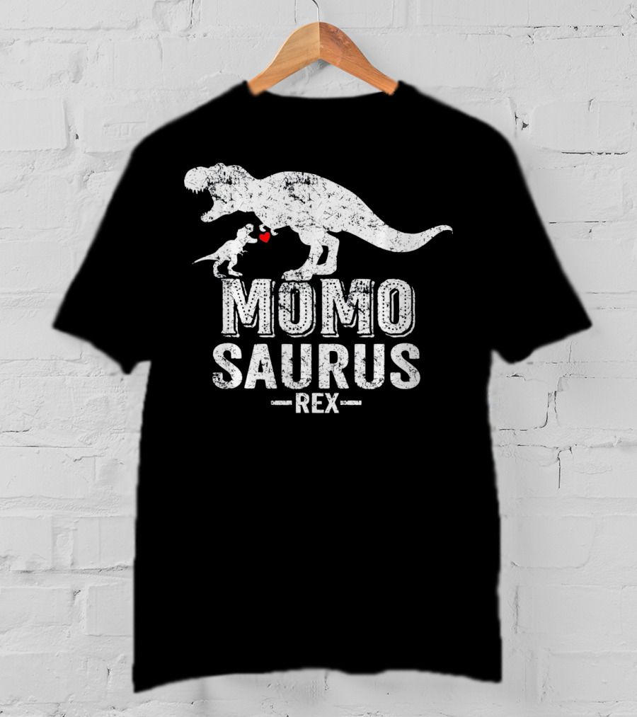 Momo Saurus Rex Dinosaur Family Love T-Shirt