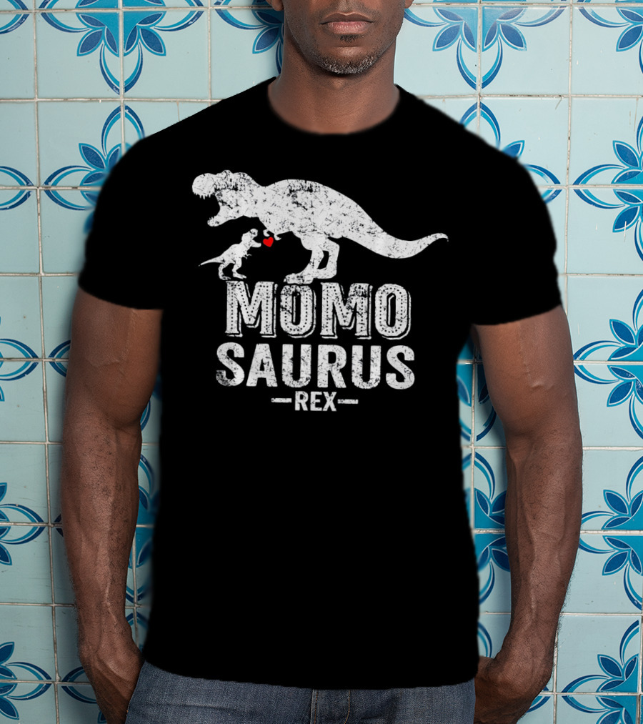 Momo Saurus Rex Dinosaur Family Love T-Shirt