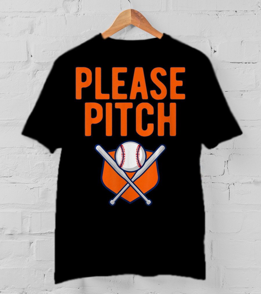 Please Pitch Baseball Funny Adult T-Shirt