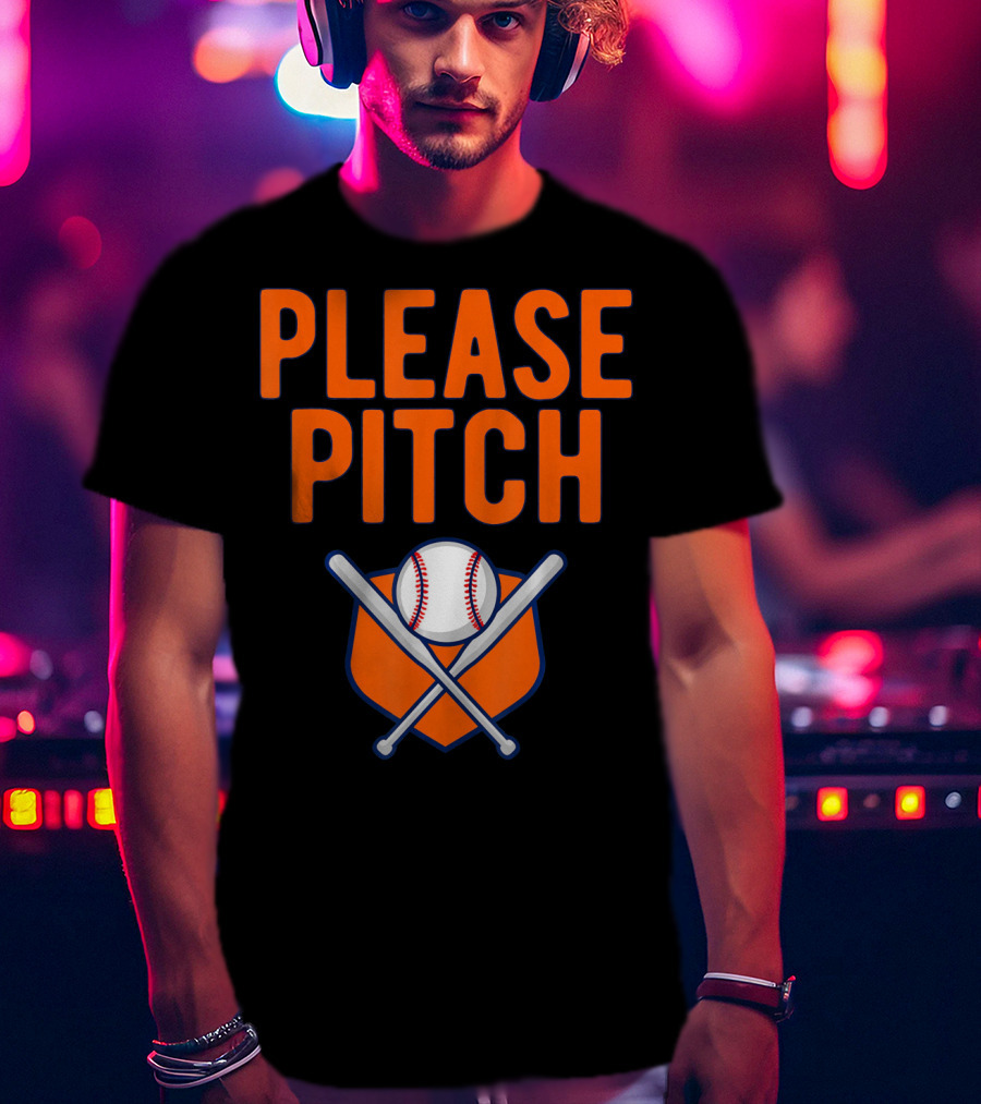 Please Pitch Baseball Funny Adult T-Shirt