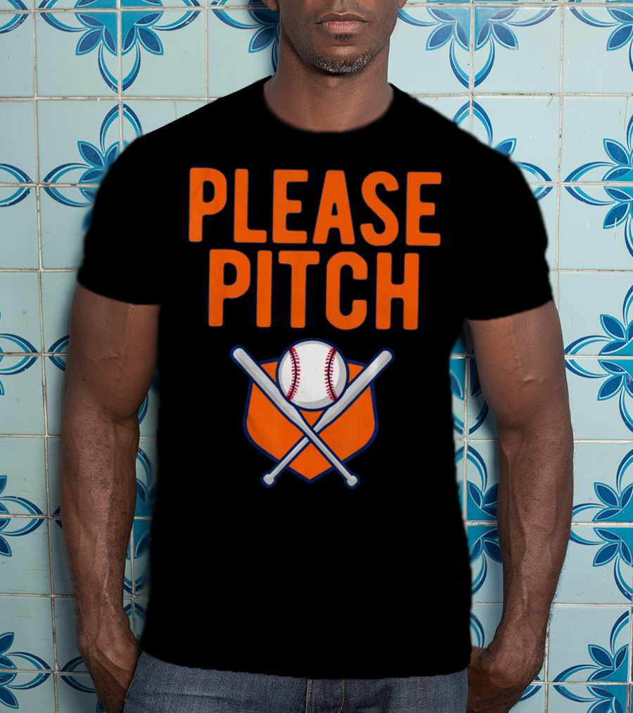 Please Pitch Baseball Funny Adult T-Shirt