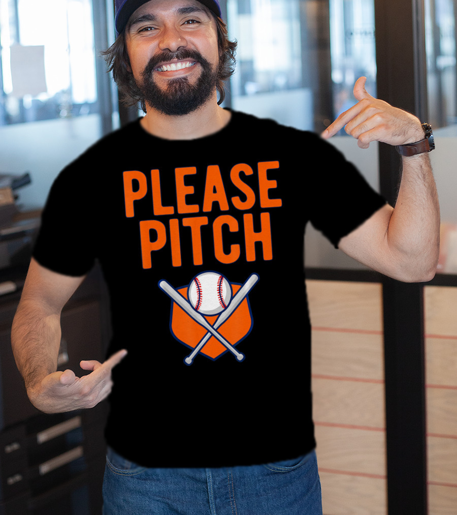 Please Pitch Baseball Funny Adult T-Shirt
