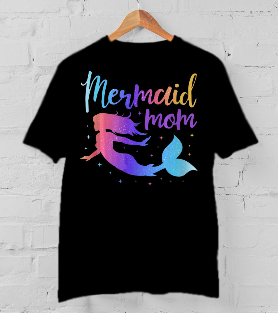 Mermaid Mom Gradient Silhouette For Bachelorette Party T-Shirt