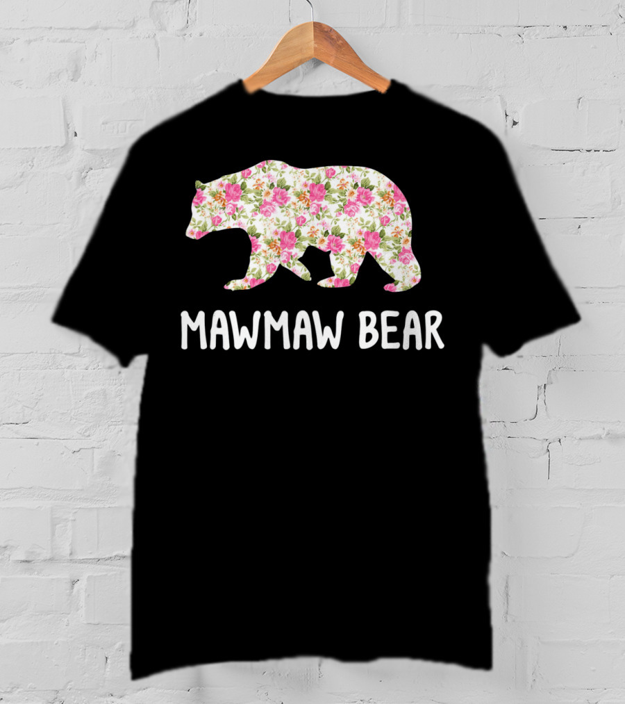 Mawmaw Bear Floral Grandmother T-Shirt