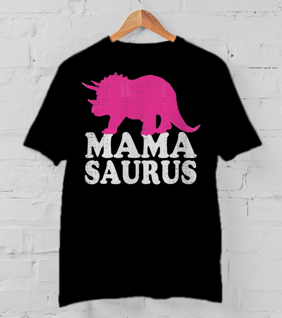 MAMASAURUS Pink Triceratops T-Shirt