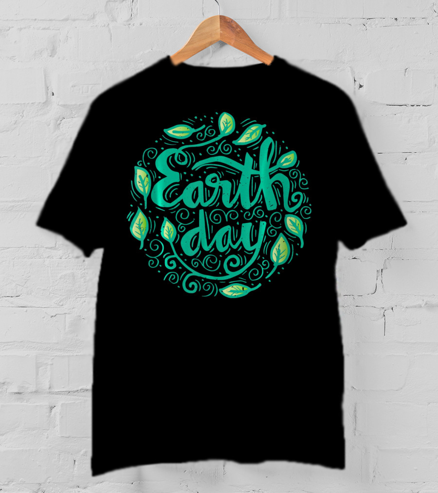 Earth Day Green Leaf Swirl T-Shirt