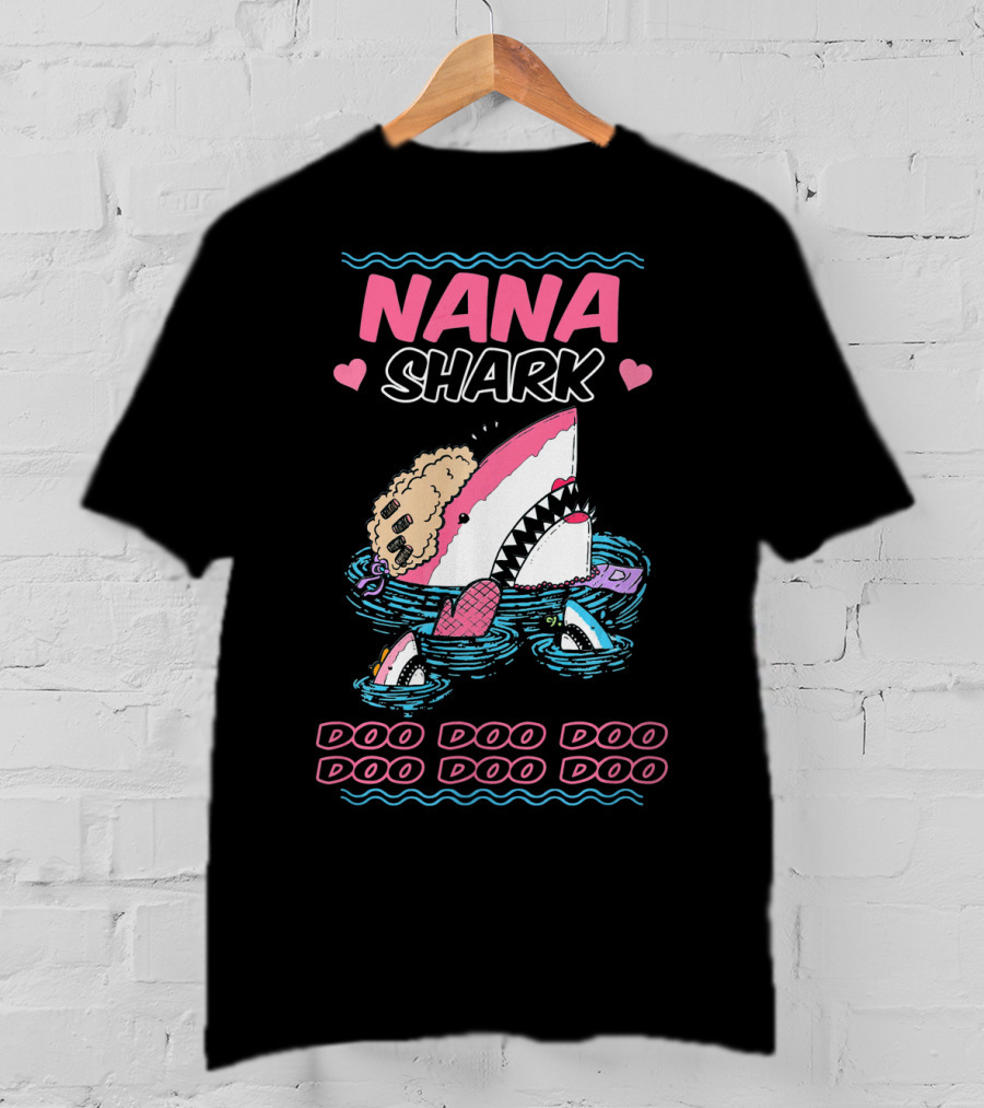 Nana Shark Doo Doo Doo Doo Doo Doo Funny Kids Video T-Shirt