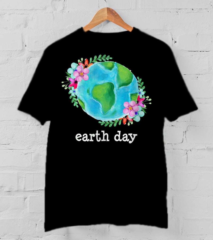 Earth Day Floral Globe Mother Nature T-Shirt