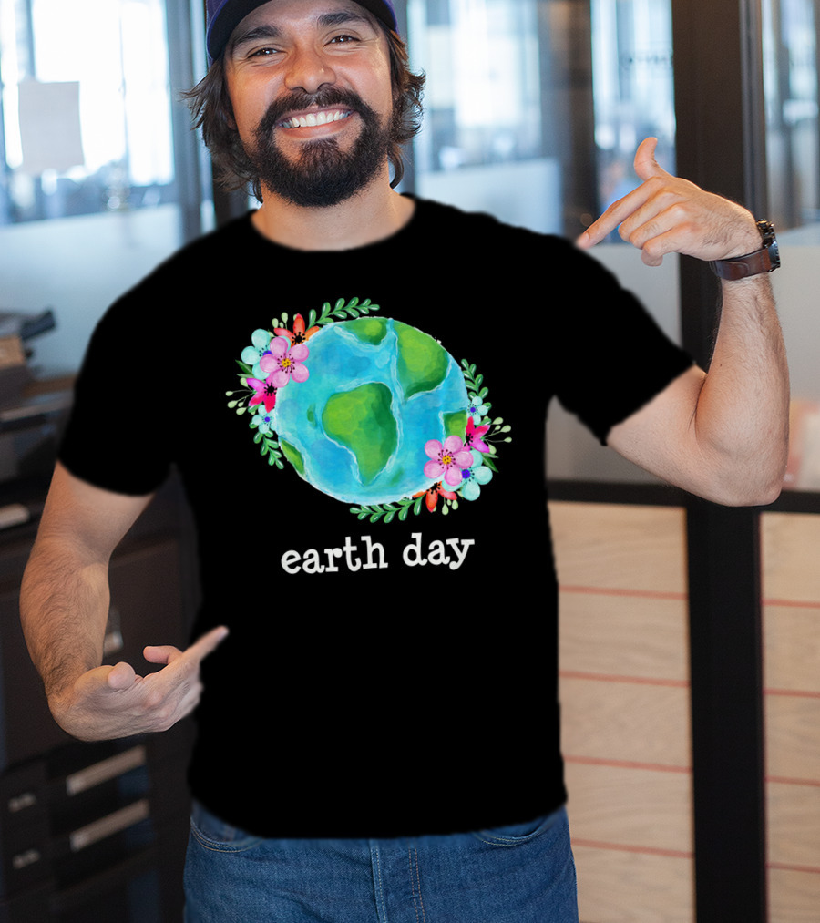Earth Day Floral Globe Mother Nature T-Shirt