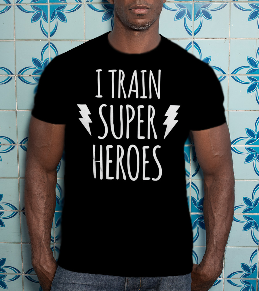I Train Super Heroes Lightning Bolt Fun T-Shirt