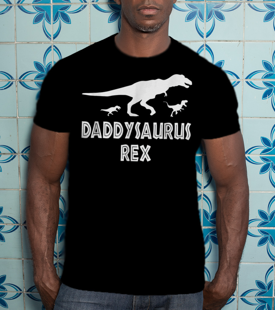 Mens Daddysaurus Rex Funny Dinosaur Dad Father's Day T-Rex T-Shirt