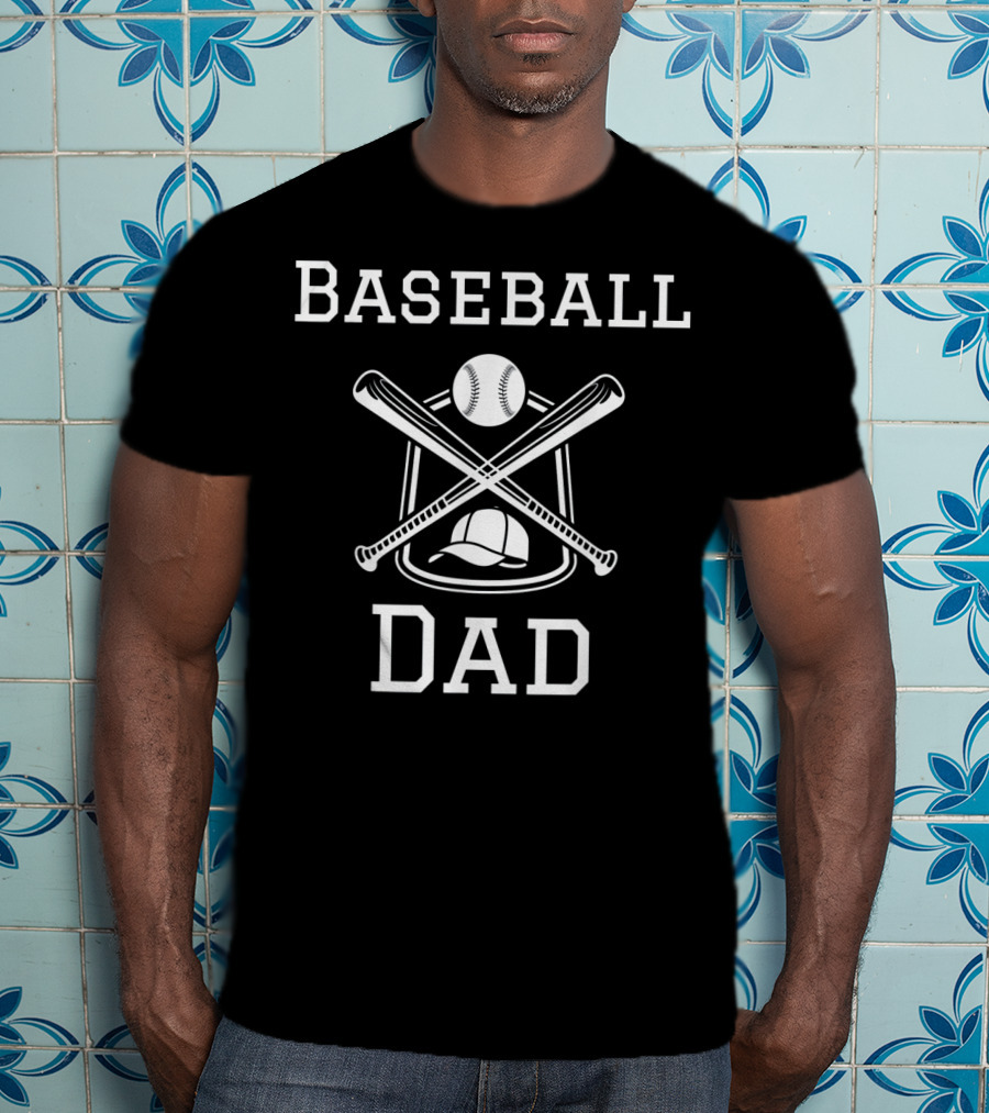 Baseball Dad Hat And Crossed Bats T-Shirt