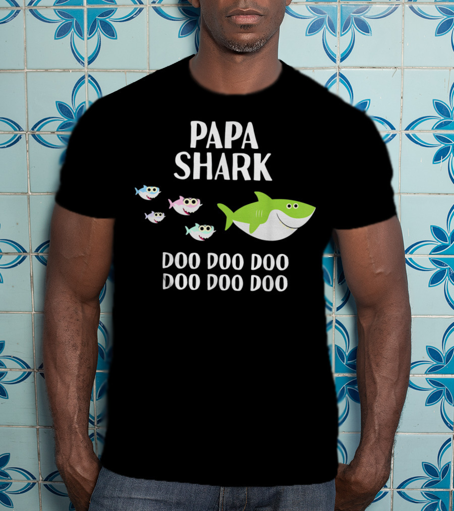 Papa Shark Doo Doo Doo Doo Fathers Mens T-Shirt