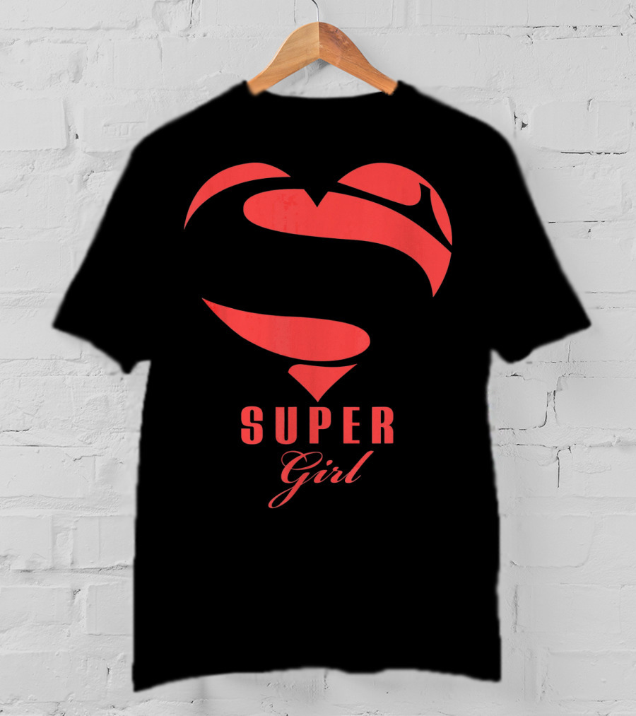 Super Girl Heart Symbol Superhero Mother's Day T-Shirt