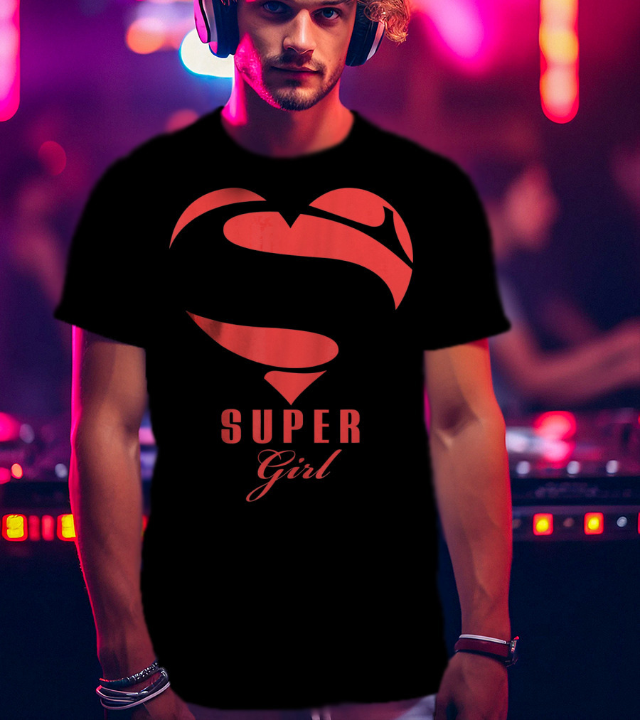 Super Girl Heart Symbol Superhero Mother's Day T-Shirt