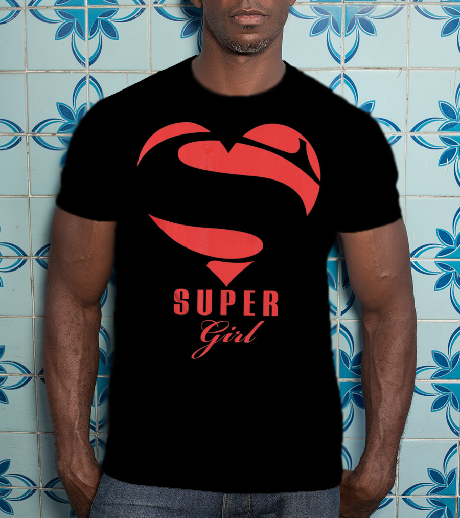 Super Girl Heart Symbol Superhero Mother's Day T-Shirt