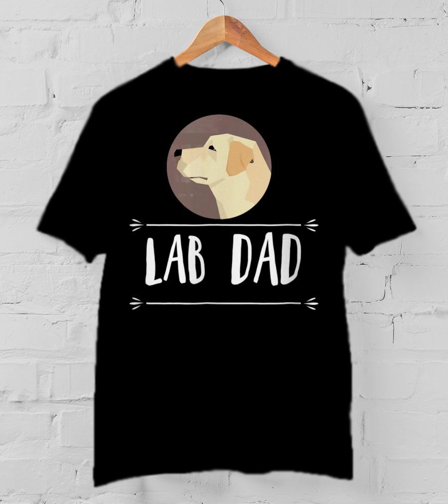 Lab Dad Yellow Labrador Retriever Dog Circle Emblem T-Shirt