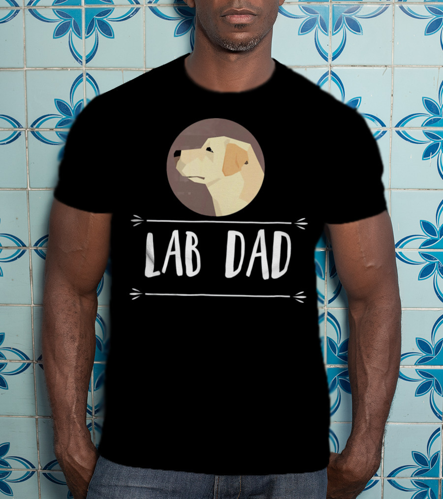 Lab Dad Yellow Labrador Retriever Dog Circle Emblem T-Shirt