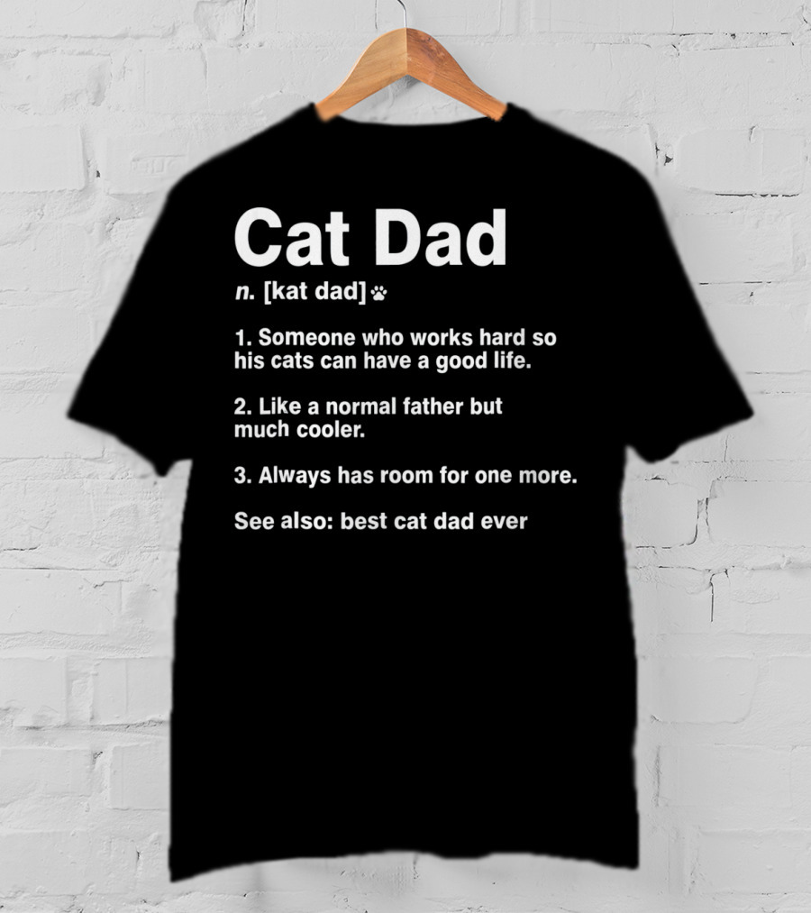 Cat Dad Funny Definition Best Ever T-Shirt