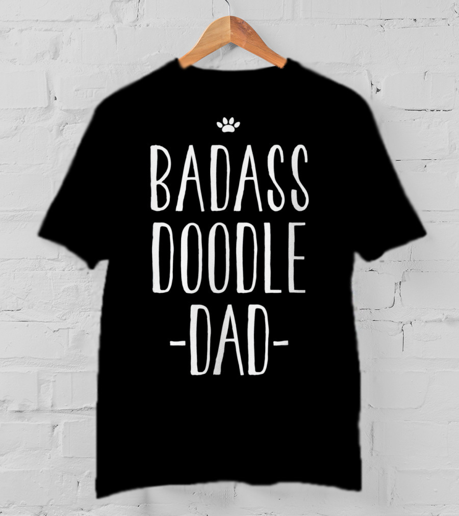 BADASS DOODLE DAD Paw Prints T-Shirt