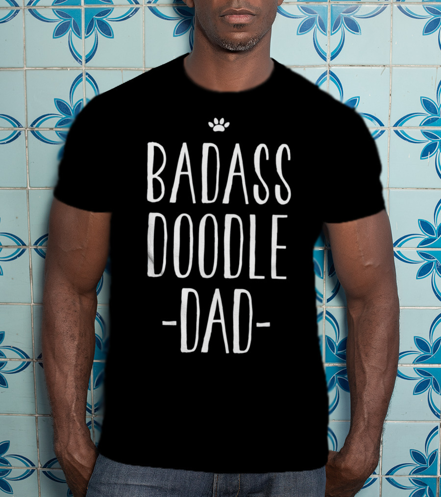 BADASS DOODLE DAD Paw Prints T-Shirt