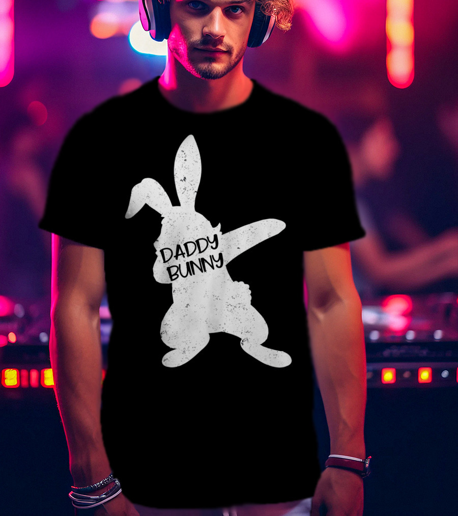 Daddy Bunny Dabbing Rabbit Cute Matching T-Shirt