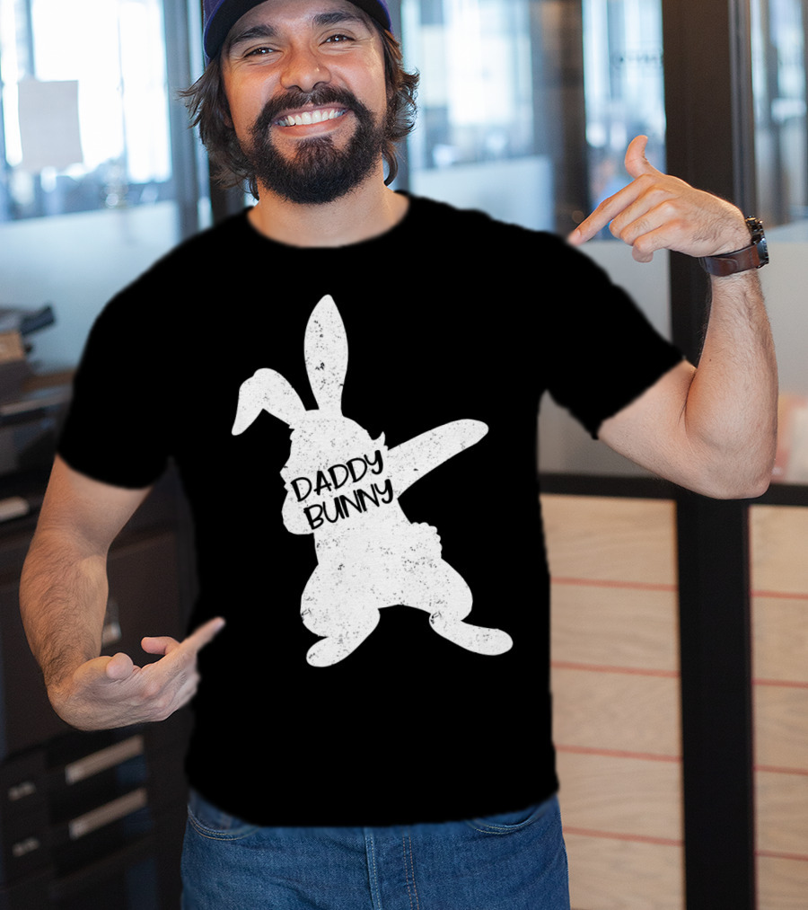 Daddy Bunny Dabbing Rabbit Cute Matching T-Shirt