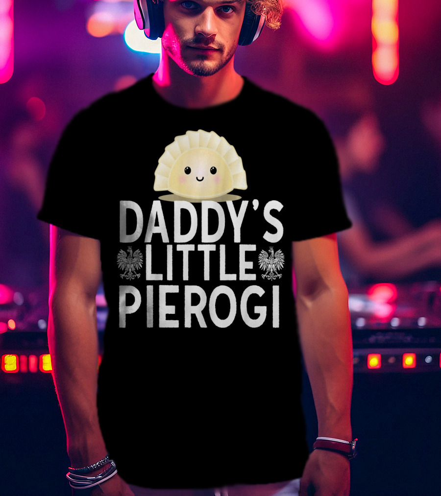Daddy's Little Pierogi Kids Dyngus Day Polish Heritage Cute Emblem T-Shirt