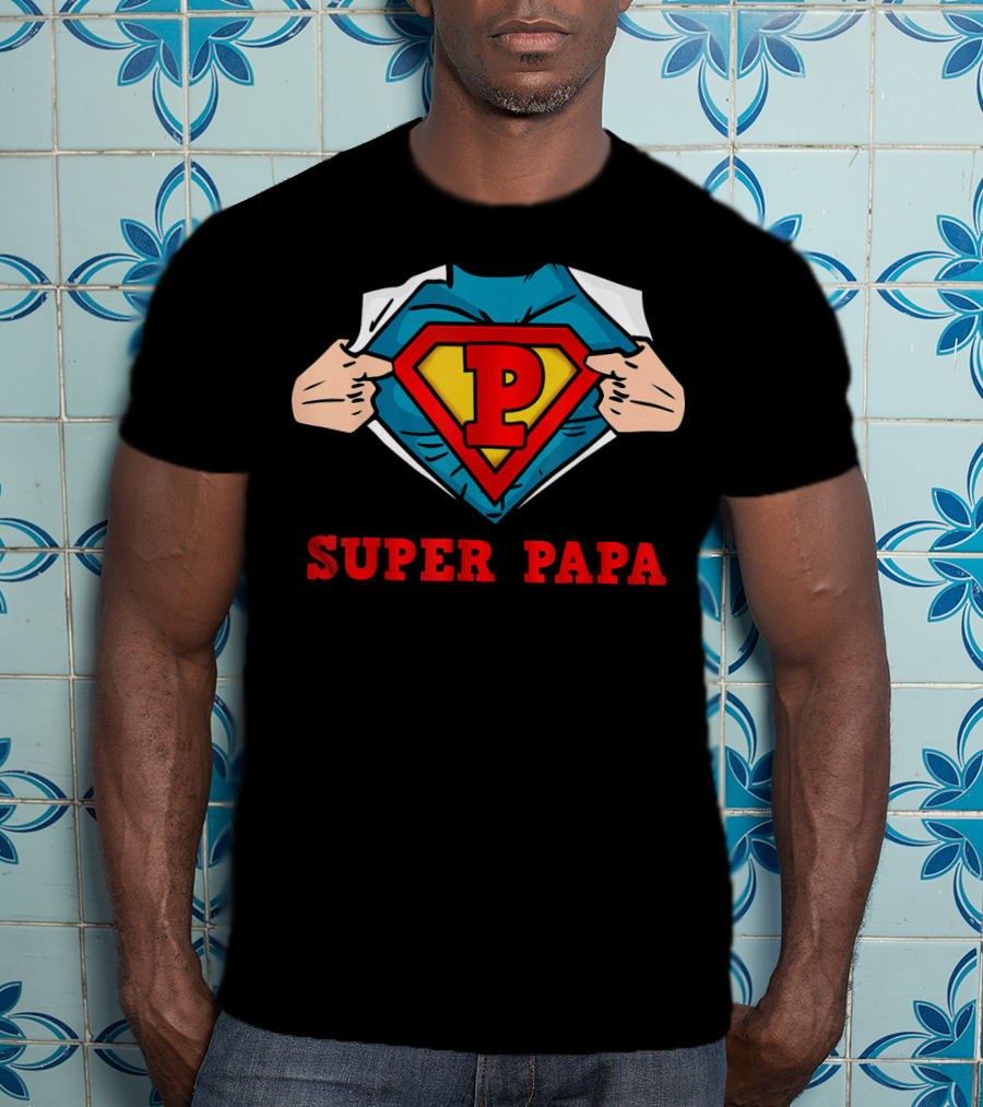 Superhero Super PAPA P T-Shirt