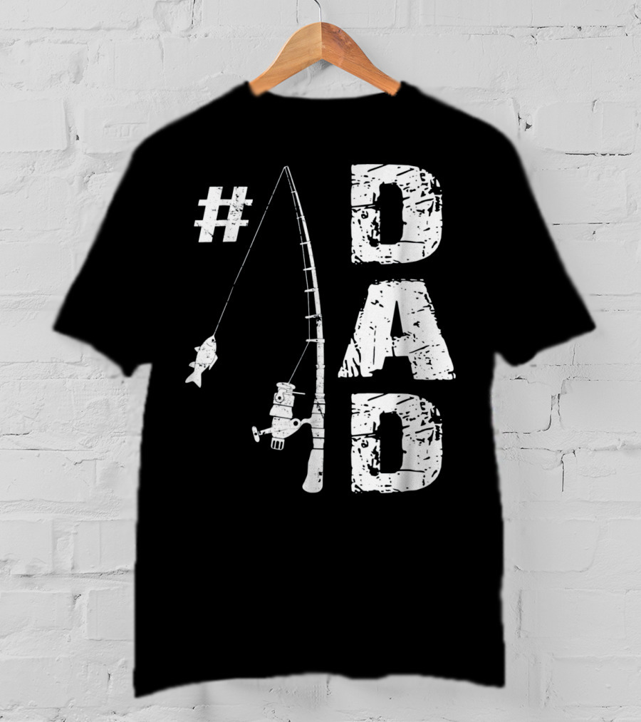 1 Dad Fishing Rod Catching Fish T-Shirt