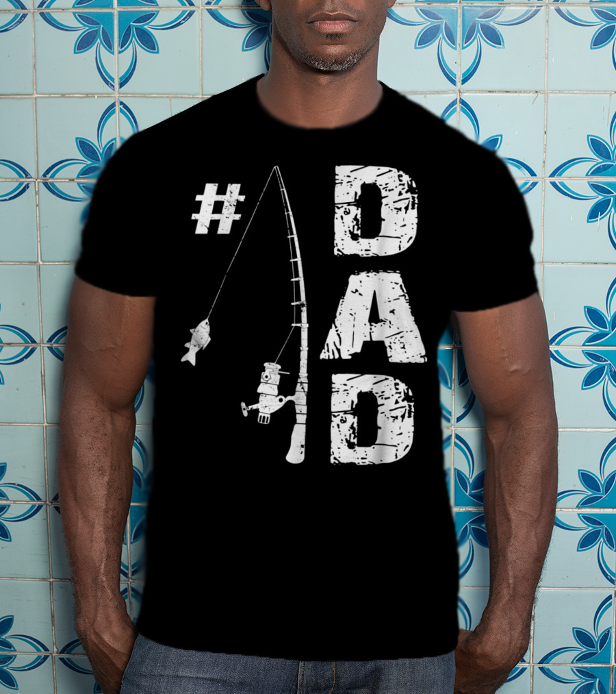 1 Dad Fishing Rod Catching Fish T-Shirt