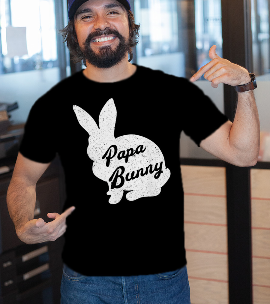 Papa Bunny Funny And Cute Easter Mens T-Shirt