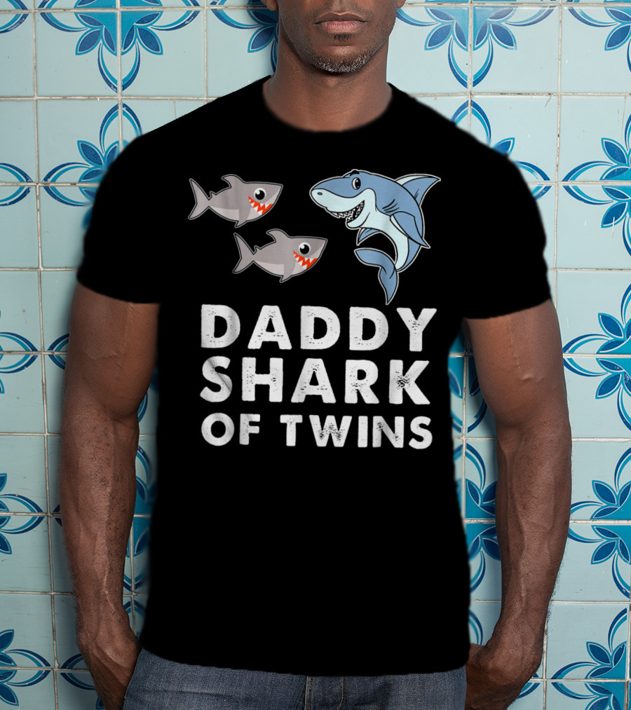 Daddy Shark Of Twins T-Shirt
