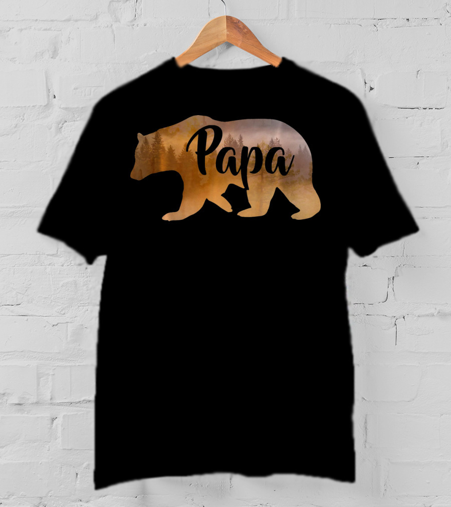Papa Bear Forest Silhouette Mens Awesome T-Shirt