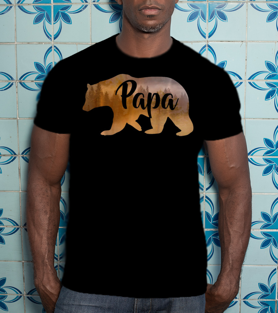 Papa Bear Forest Silhouette Mens Awesome T-Shirt