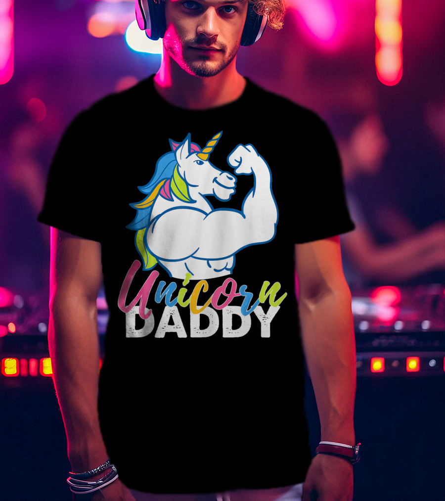 Unicorn Daddy Funny Gym Magic Bodybuil T-Shirt