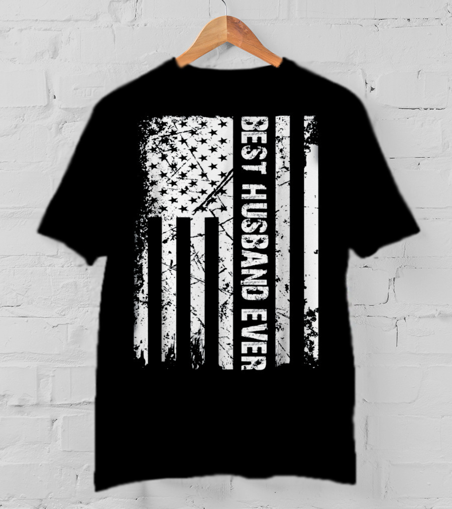 Best Husband Ever Distressed American Flag T-Shirt