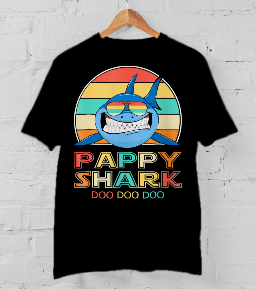 Pappy Shark Doo Doo Doo Retro Vintage T-Shirt