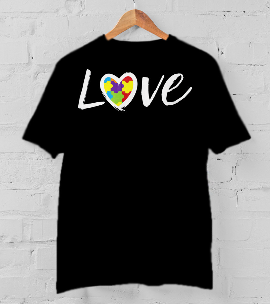Autism Awareness Puzzle Heart Love T-Shirt