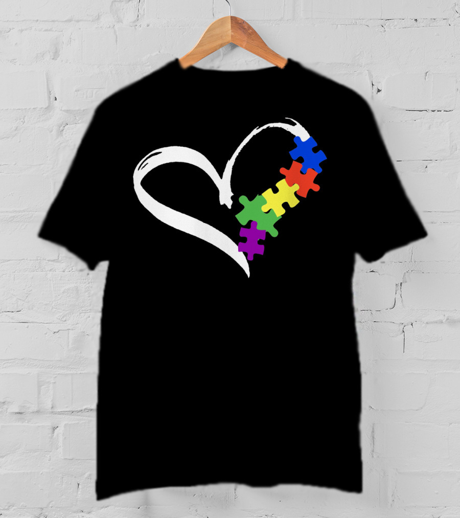 Puzzle Heart Autism Love T-Shirt