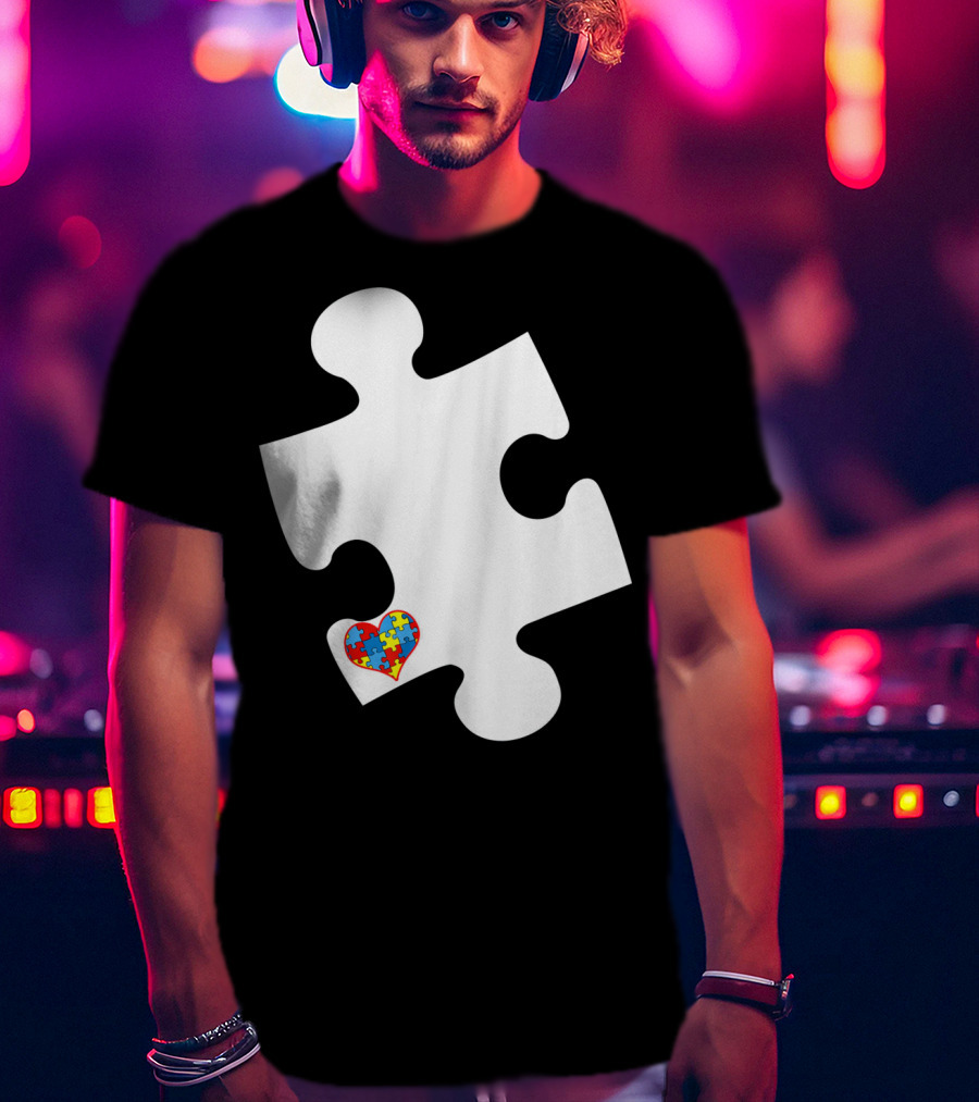 Awesome Love Autism Awareness Puzzle Heart Piece T-Shirt