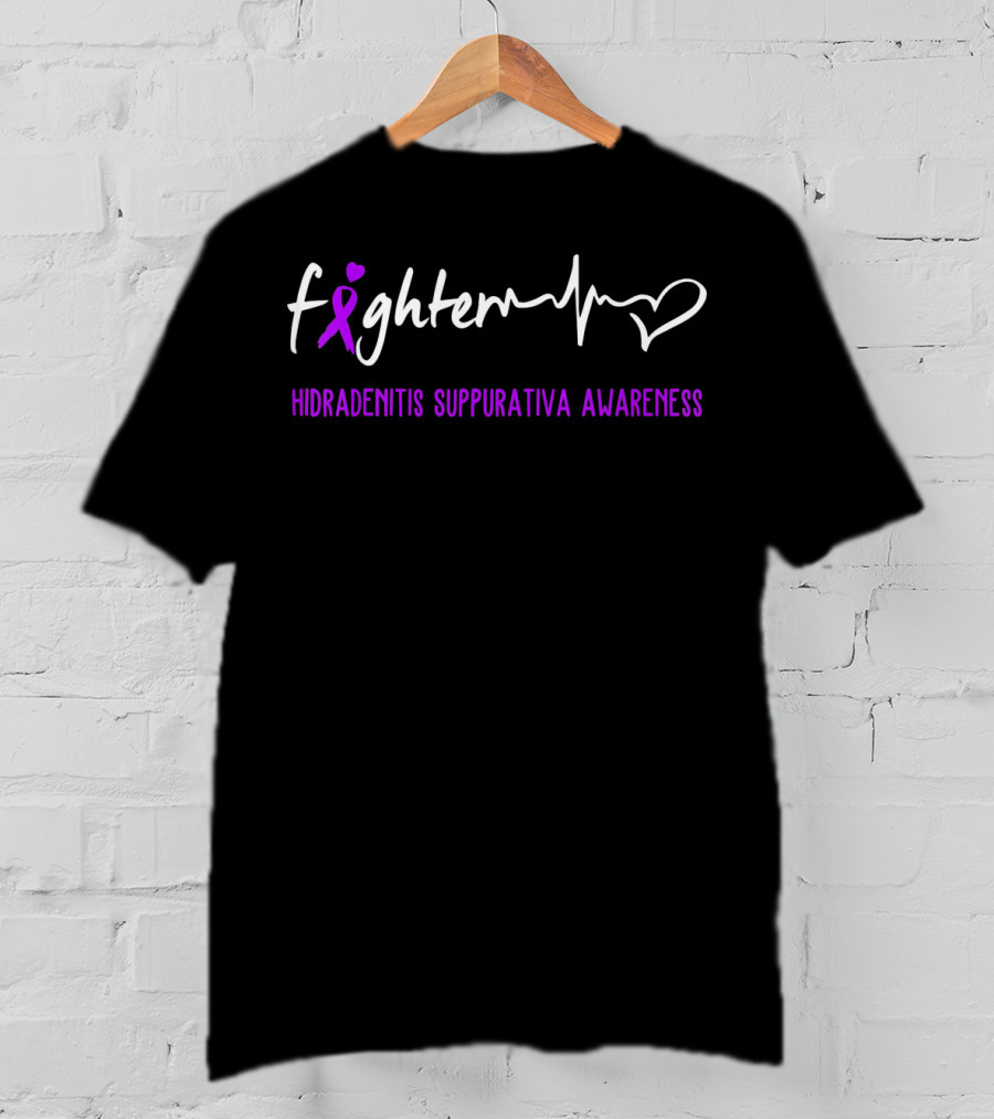 Fighter Hidradenitis Suppurativa Awareness Heartbeat T-Shirt
