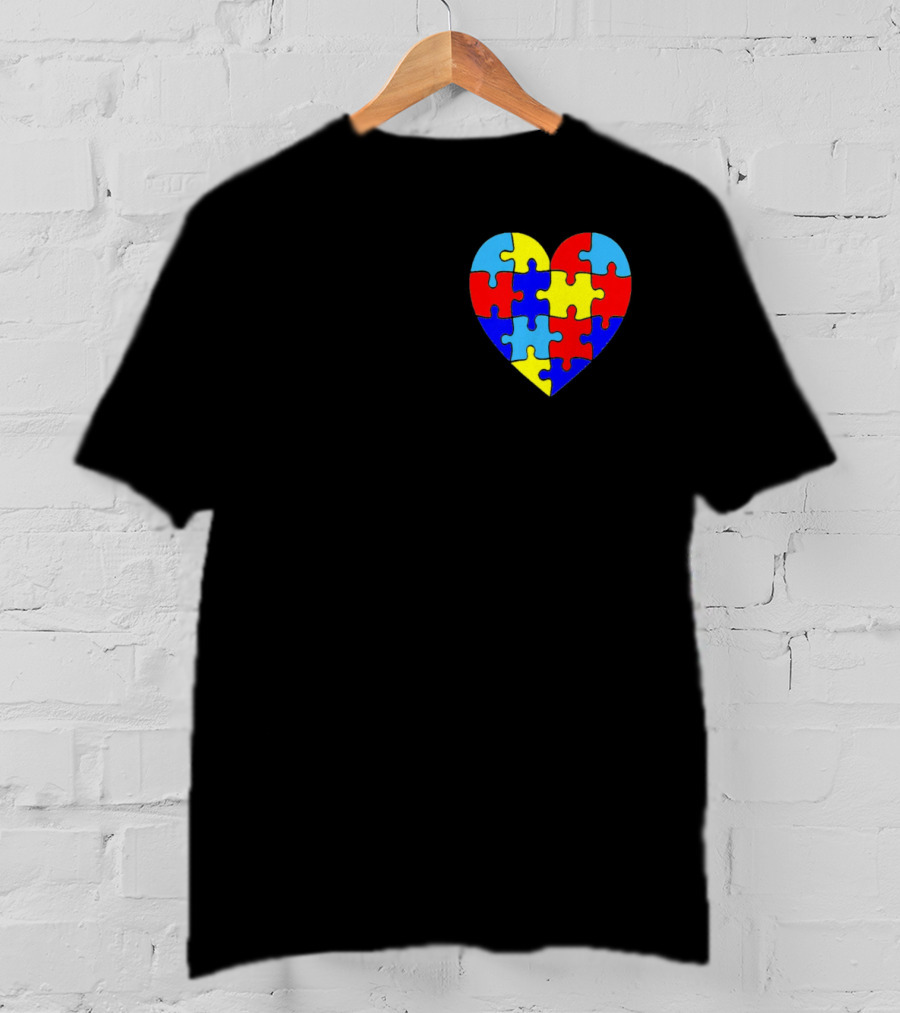 Autism Awareness Heart Love Parent Puzzle T-Shirt