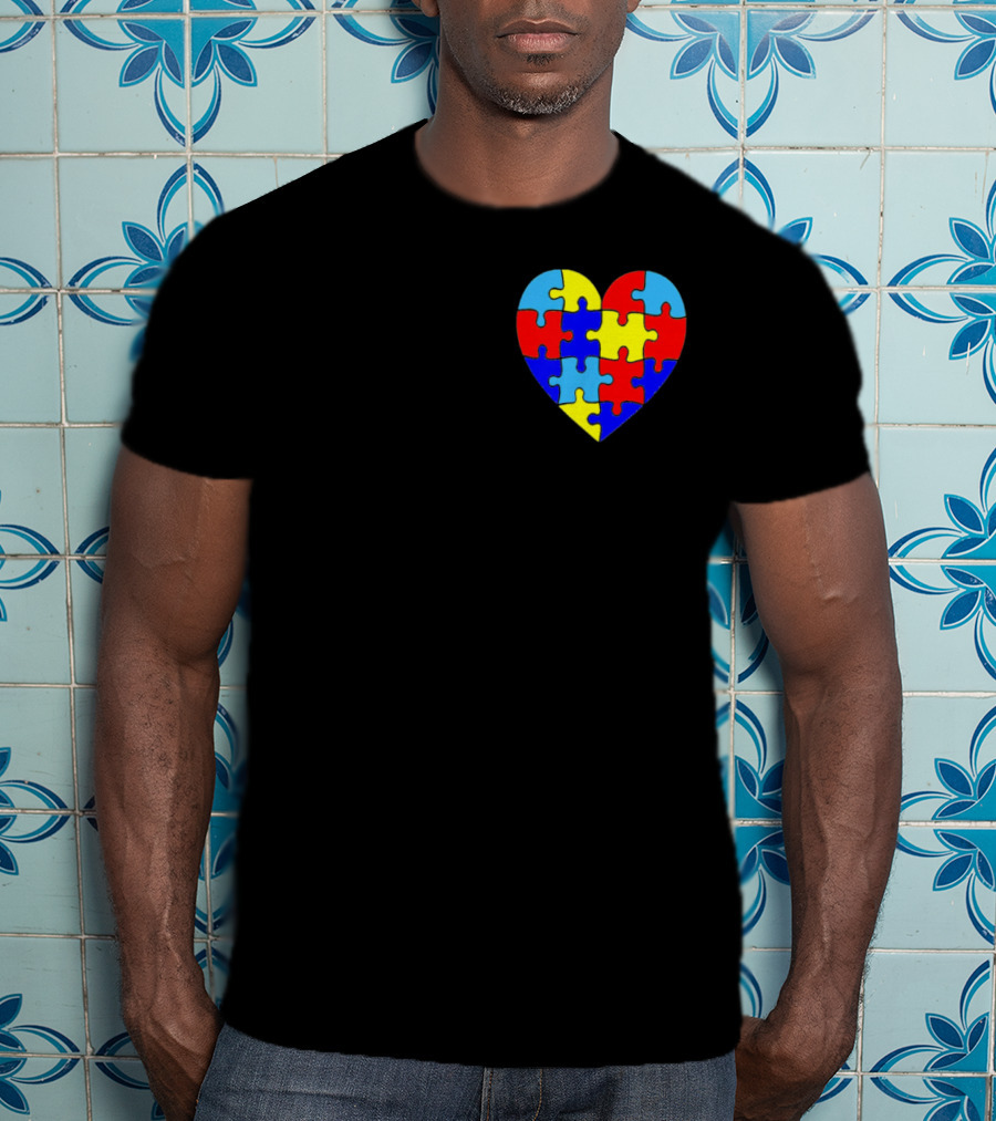 Autism Awareness Heart Love Parent Puzzle T-Shirt