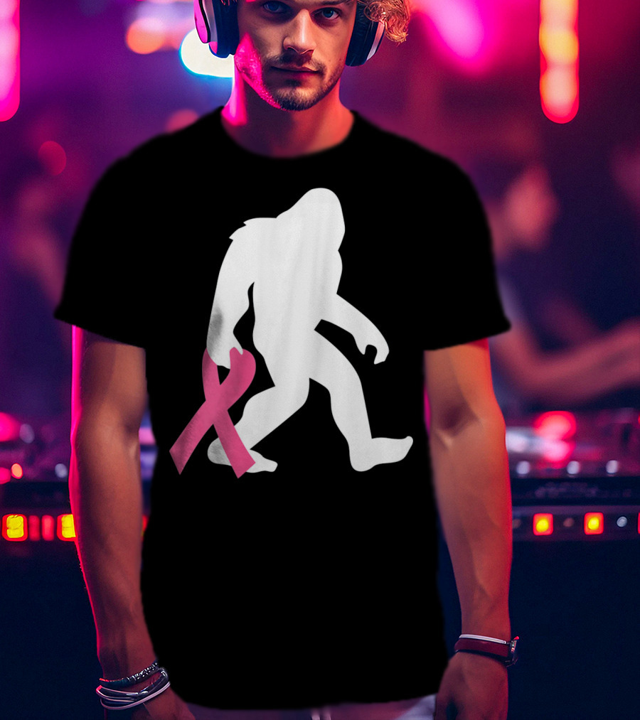 Breast Cancer Awareness Bigfoot Pink T-Shirt
