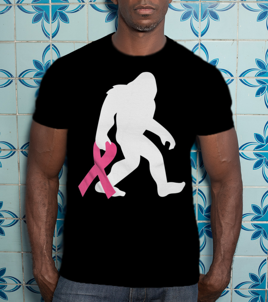 Breast Cancer Awareness Bigfoot Pink T-Shirt